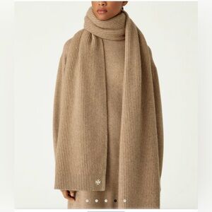 Tory Burch Sport Ribbed Cashmere Scarf. Brand New